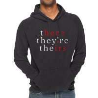 There They're Their $ - Funny Grammar Language Arts Vintage Hoodie | Artistshot