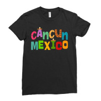 Cancun Mexico Sombrero Colorful Typography Ladies Fitted T-shirt | Artistshot