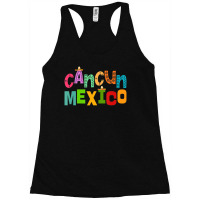 Cancun Mexico Sombrero Colorful Typography Racerback Tank | Artistshot