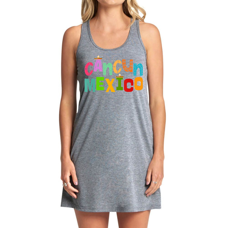 Cancun Mexico Sombrero Colorful Typography Tank Dress by Min06 | Artistshot