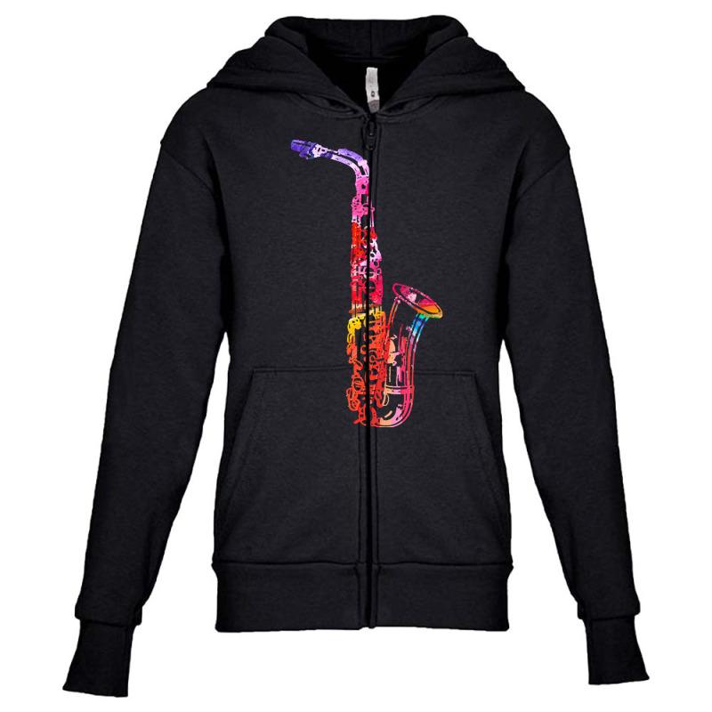 Saxophone Instrument T  Shirtsaxophone Instrument Saxo Lover Gift For Youth Zipper Hoodie by sbraun223 | Artistshot