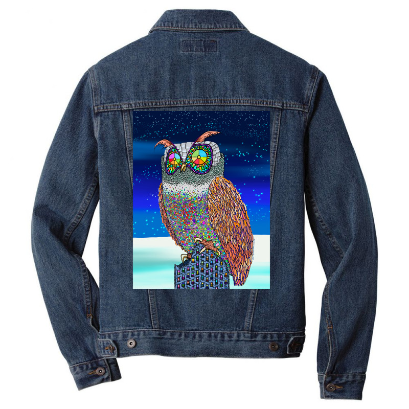 The Mechanical Night Owl Men Denim Jacket | Artistshot