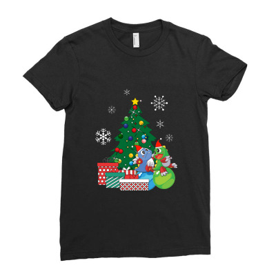 Bubble Bobble Around The Christmas Tree  Bubble Bobble Ladies Fitted T-shirt Designed By Dadaayamhangat