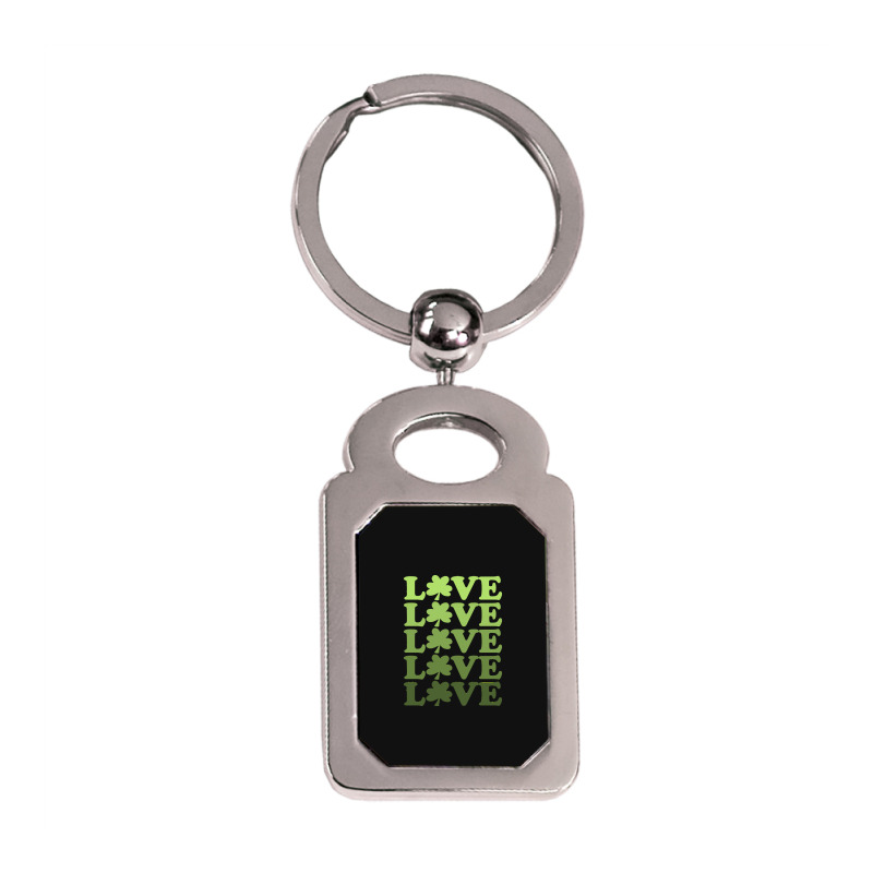 St Patrick Day Love T  Shirtst Patrick Day Love Silver Rectangle Keychain | Artistshot