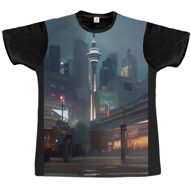 Auckland City Painting Graphic T-shirt by SoniaAlt | Artistshot