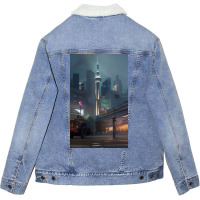 Auckland City Painting Unisex Sherpa-lined Denim Jacket | Artistshot