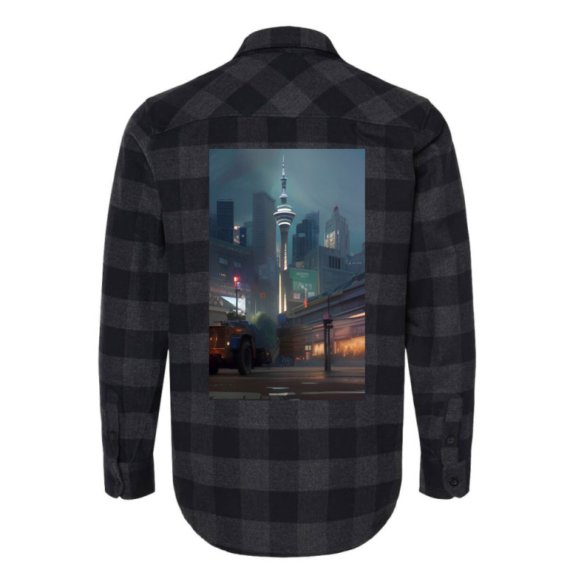 Auckland City Painting Flannel Shirt by SoniaAlt | Artistshot