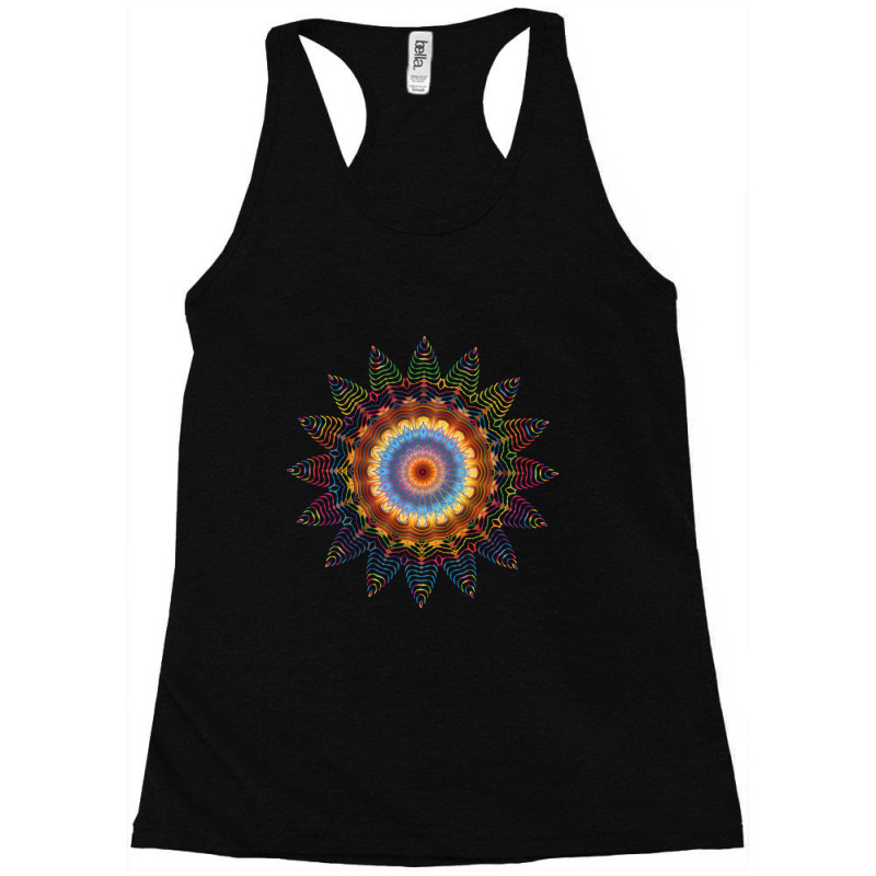 Mandala Sacred Geometry Prana Art Yoga Mantra Om Good Vibe Racerback Tank by behindcedar22 | Artistshot