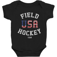 American Flag Usa Field Hockey Player Gift Baby Bodysuit | Artistshot