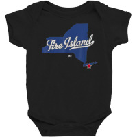 Fire Island New York Ny Map T Shirt Baby Bodysuit | Artistshot