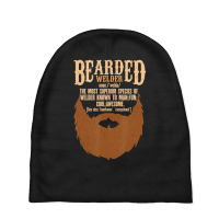 Bearded Welder Definition Dad Ironworker Ironsmith Joke Baby Beanies | Artistshot