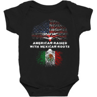 American Raised With Mexican Roots Usa Flag Baby Bodysuit | Artistshot