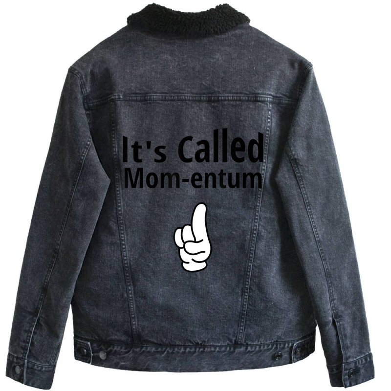 Funny Science Pun Momentum Love Mom Vintage (2) Unisex Sherpa-Lined Denim Jacket by femalesbaubles | Artistshot