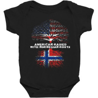 American Raised With Norwegian Roots Norway Baby Bodysuit | Artistshot