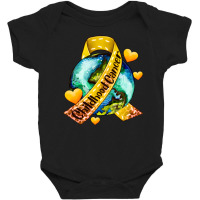 Childhood Cancer Ribbon And World Baby Bodysuit | Artistshot