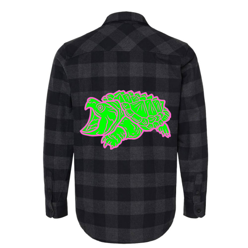 Alligator Snapping Turtle - Reptile - Wildlife - Animal Attack Flannel Shirt | Artistshot