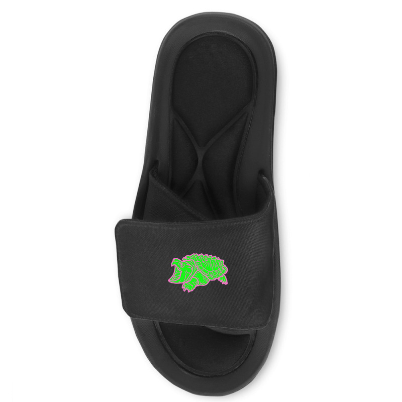 Alligator Snapping Turtle - Reptile - Wildlife - Animal Attack Slide Sandal | Artistshot