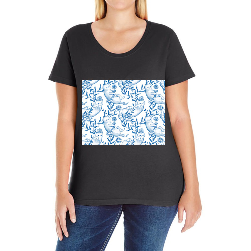 Toile De Jouy Cats Ladies Curvy T-Shirt by Jerhogen528 | Artistshot