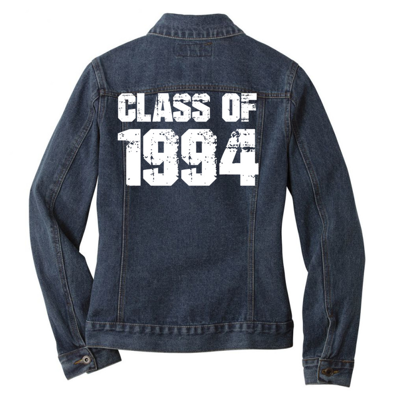 Class Of 1994 High School College Graduation Reunion Ladies Denim Jacket by rastyrocl | Artistshot