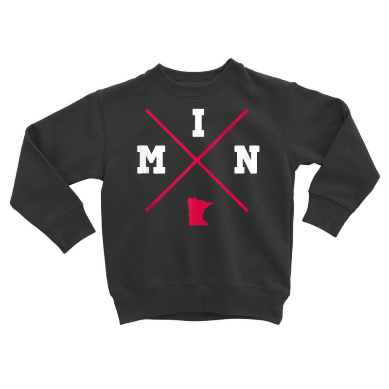 Classic Min Minnesota Red Vintage State Outline Toddler Sweatshirt by rastyrocl | Artistshot