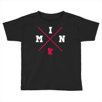 Classic Min Minnesota Red Vintage State Outline Toddler T-shirt | Artistshot