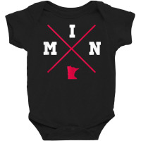 Classic Min Minnesota Red Vintage State Outline Baby Bodysuit | Artistshot