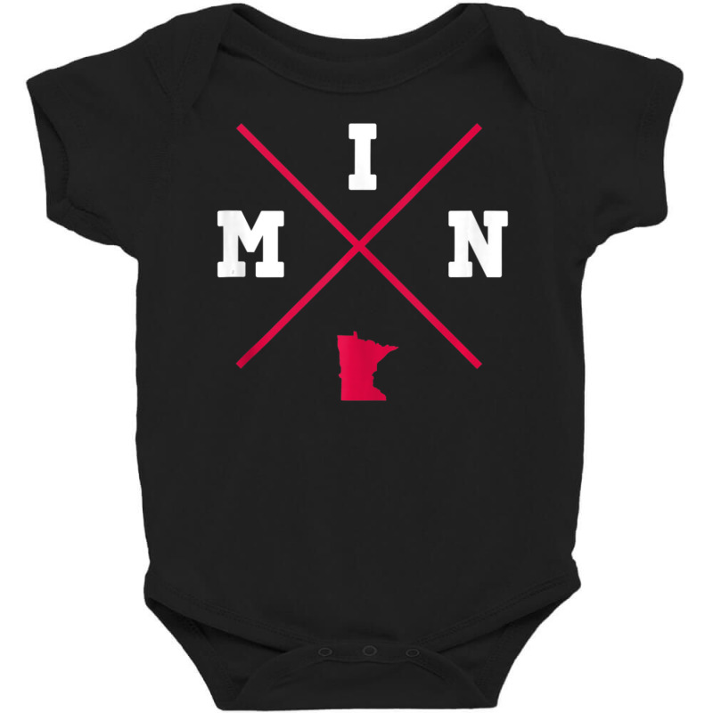 Classic Min Minnesota Red Vintage State Outline Baby Bodysuit by rastyrocl | Artistshot