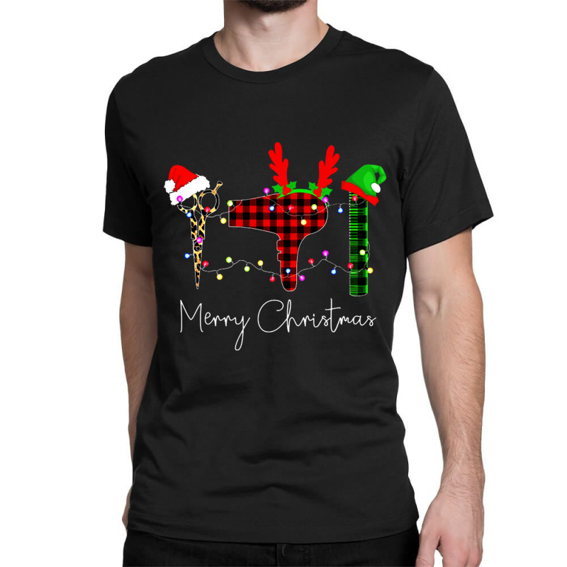 Merry Christmas Hairstylist Funny Tool Hairdresser Barber Classic T-shirt by behindcedar22 | Artistshot