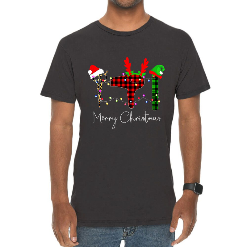 Merry Christmas Hairstylist Funny Tool Hairdresser Barber Vintage T-Shirt by behindcedar22 | Artistshot