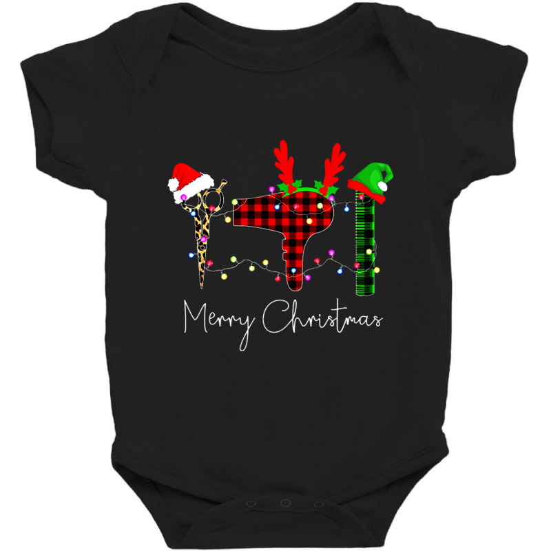 Merry Christmas Hairstylist Funny Tool Hairdresser Barber Baby Bodysuit by behindcedar22 | Artistshot