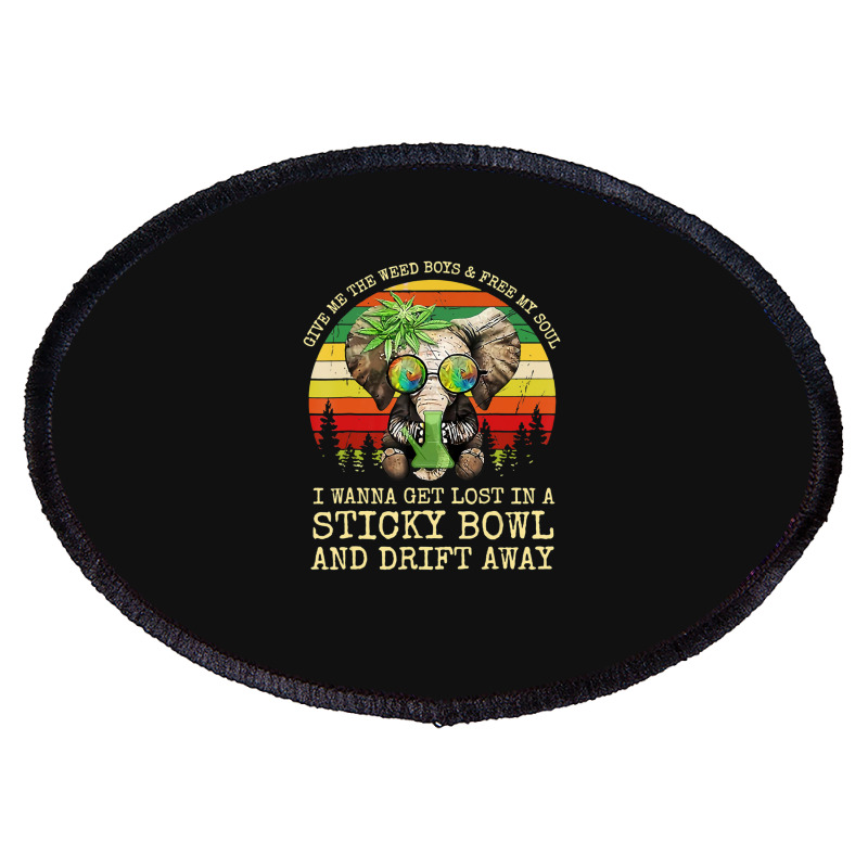 Cool Elephant Smoking Weed Bong Marijuana Cannabis Stoner Oval Patch | Artistshot