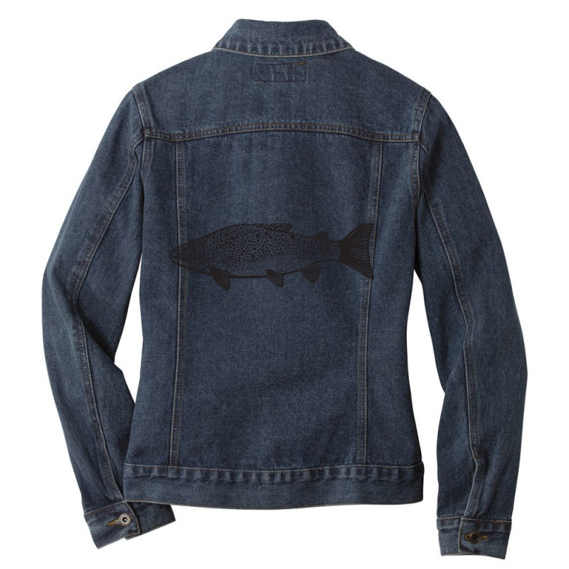 Brown Trout - Cute And Fun Fish Design - Light Colors Ladies Denim Jacket by brumfieldportillo7vlpq8 | Artistshot