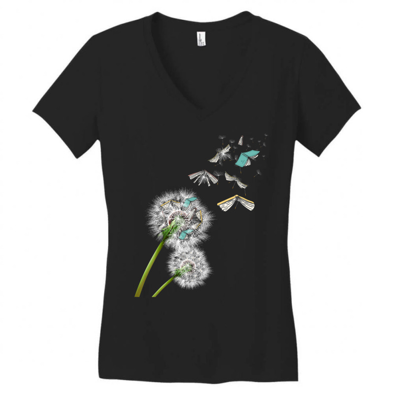 Dandelion Books Reading Women's V-Neck T-Shirt by bummercaught | Artistshot