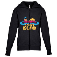 Beachaholic In Coney Island, Usa Youth Zipper Hoodie | Artistshot