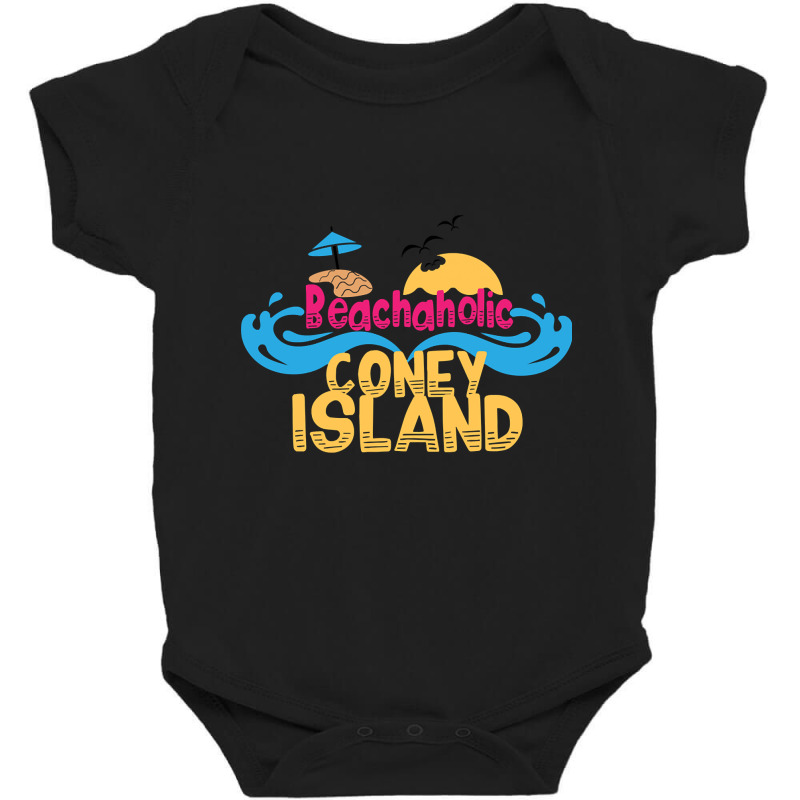 Beachaholic In Coney Island, Usa Baby Bodysuit by declangreenwood | Artistshot