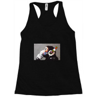 Banksy Dj Monkey Thinker With Headphones Racerback Tank | Artistshot