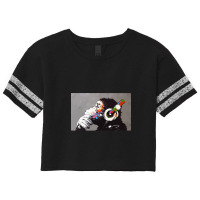 Banksy Dj Monkey Thinker With Headphones Scorecard Crop Tee | Artistshot