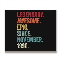 32nd Birthday Legendary Epic Awesome Since November 1990 Metal Print Horizontal | Artistshot