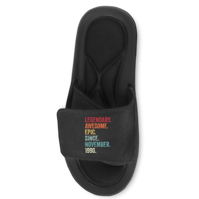 32nd Birthday Legendary Epic Awesome Since November 1990 Slide Sandal | Artistshot