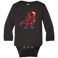 Red Plaid Dinosaur Christmas Pajamas Xmas Lights Men Adults Long Sleeve Baby Bodysuit | Artistshot