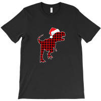 Red Plaid Dinosaur Christmas Pajamas T Rex Xmas Men Boy Kids T-shirt | Artistshot