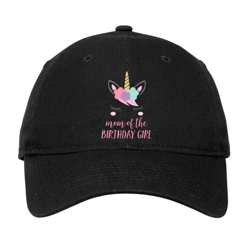 Cute Unicorn Mom Mom Of The Birthday Girl Adjustable Cap by rastyrocl | Artistshot