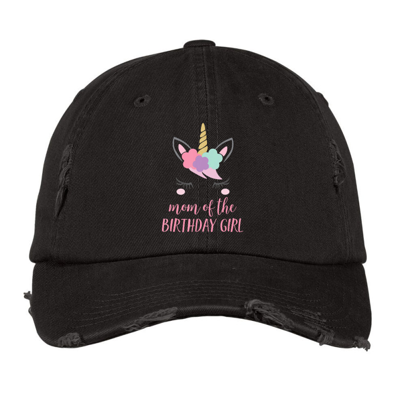 Cute Unicorn Mom Mom Of The Birthday Girl Vintage Cap by rastyrocl | Artistshot