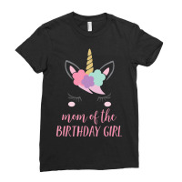 Cute Unicorn Mom Mom Of The Birthday Girl Ladies Fitted T-shirt | Artistshot