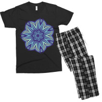 Abstract Flower Mandala Purple Blue Kaleidoscopic Art Men's T-shirt Pajama Set | Artistshot