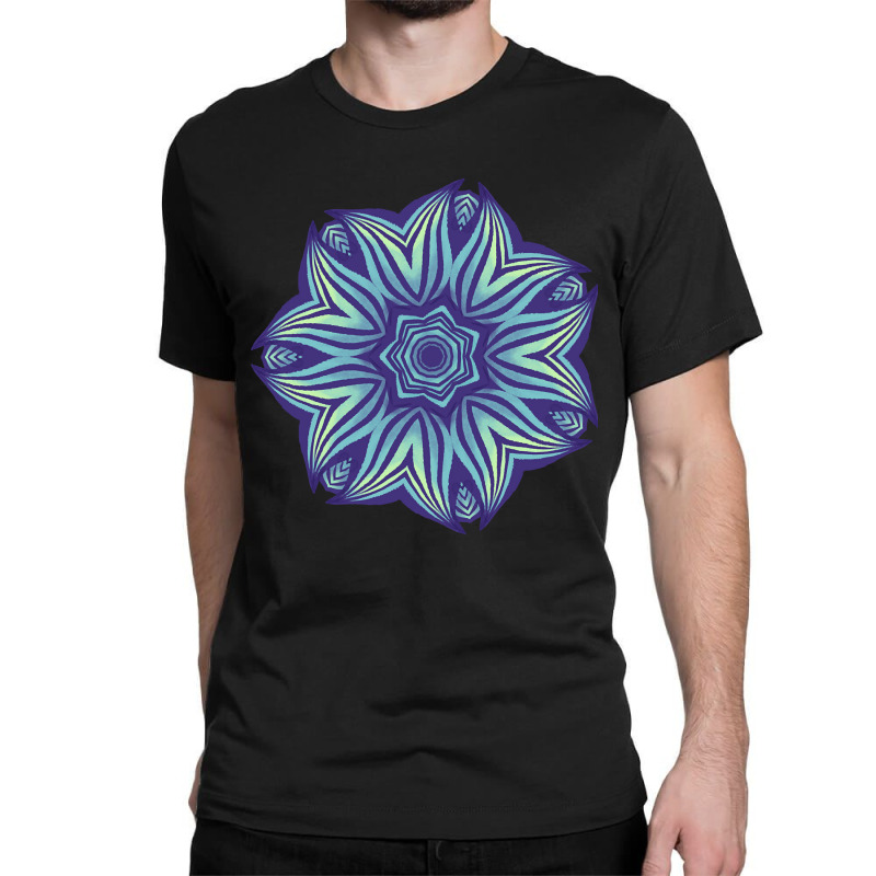 Abstract Flower Mandala Purple Blue Kaleidoscopic Art Classic T-shirt by Jerhogen528 | Artistshot