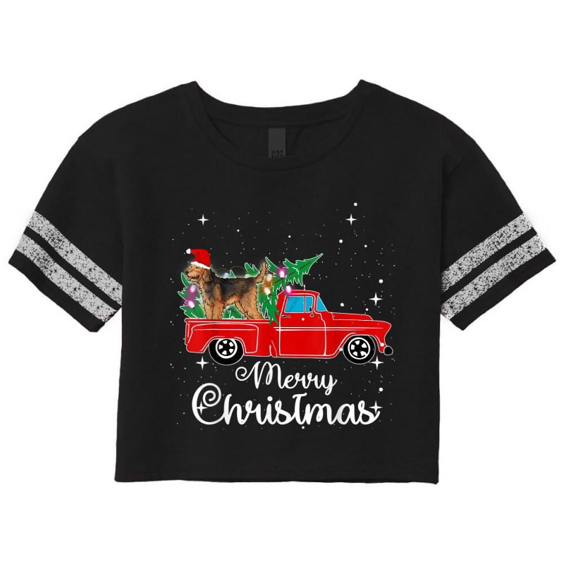 Otterhound Rides Red Truck Christmas Pajama 002 Scorecard Crop Tee by CHRISTOPHEANDERS | Artistshot