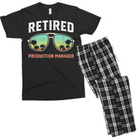 Funny Retired Production Manager Beach Palm Tree Sunglasses T Shirt Men's T-shirt Pajama Set | Artistshot