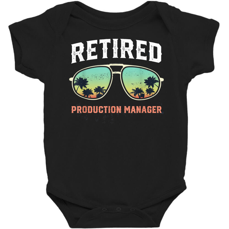 Funny Retired Production Manager Beach Palm Tree Sunglasses T Shirt Baby Bodysuit | Artistshot