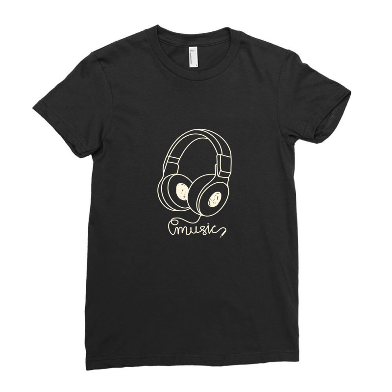 Headphones Music Ladies Fitted T-Shirt by MarshaMiron | Artistshot